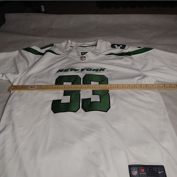 Jersey New York jets men's adams #33 white/green on field size XL - Picture 4 of 8